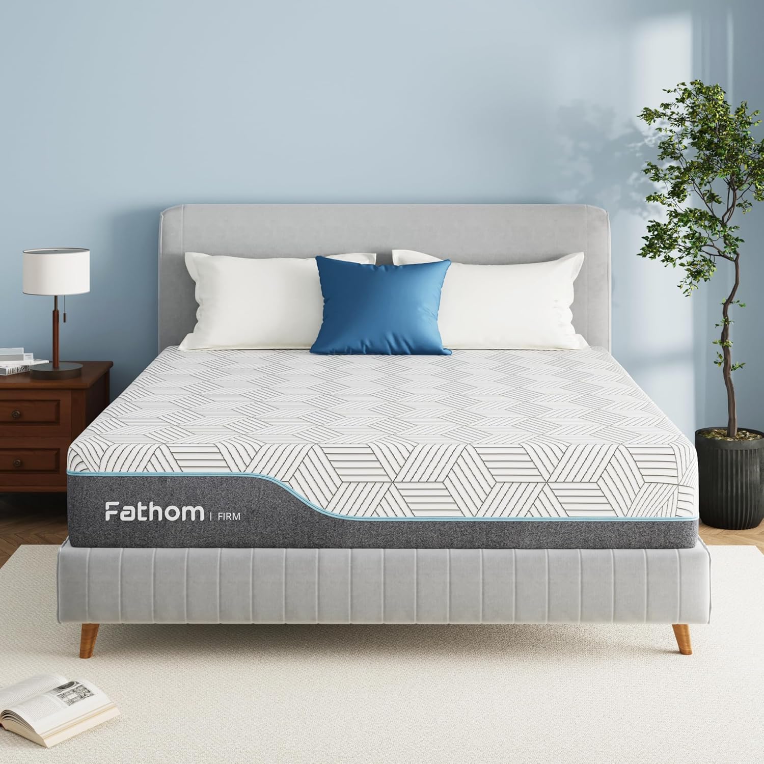 FATHOM Firm King Mattress 12 Inch Memory Foam Mattress King Size Bed in a Box for Back Pain Relief and Cool Sleep with Gel Foam and Removeable Fiberglass Free Cover, CertiPUR-US Certified