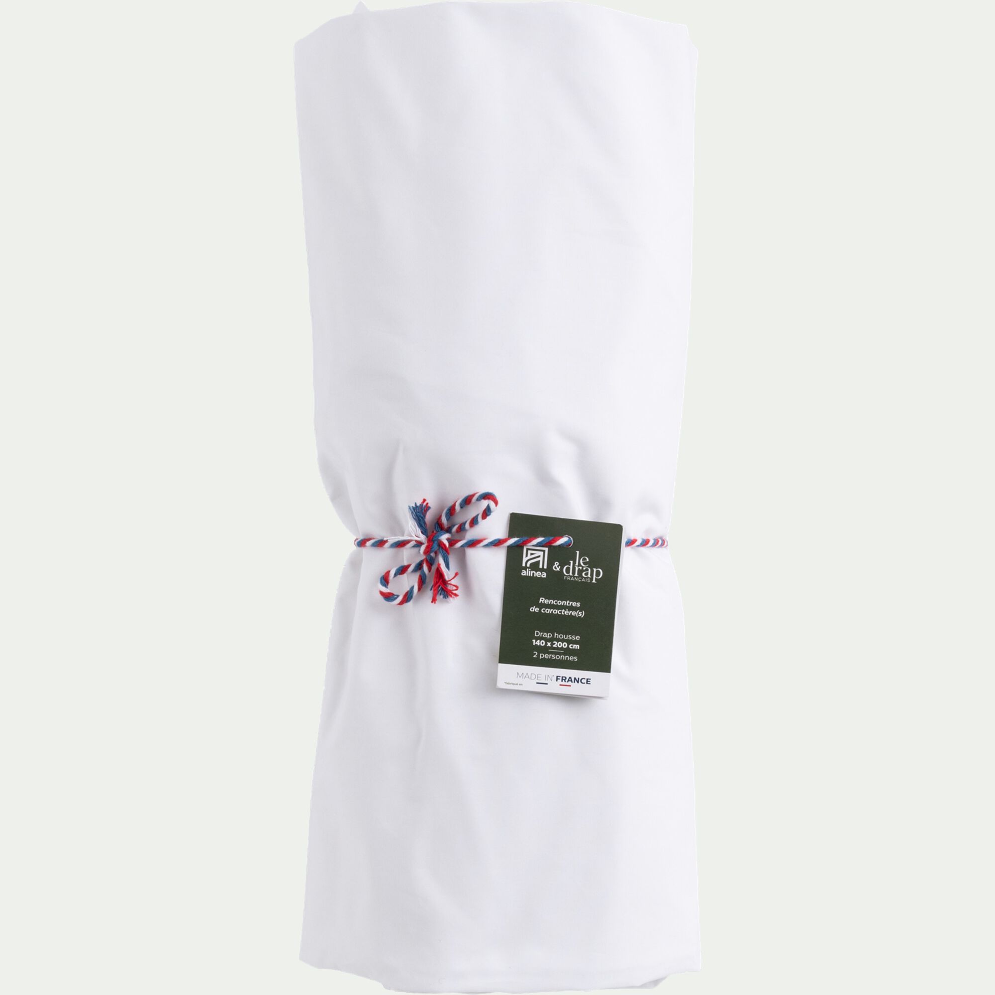 BONSON - Drap housse en percale de coton 140x200cm B30cm - blanc