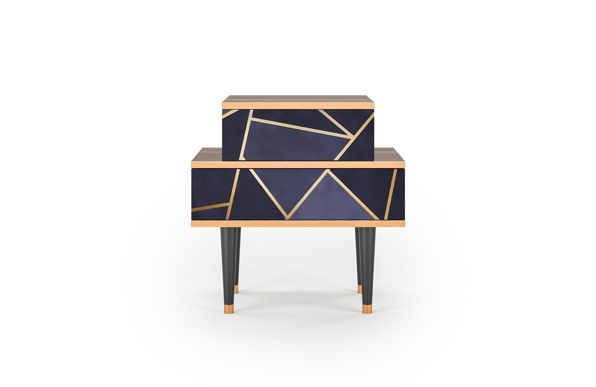 THE AMETHYST - Table de chevet bleu 2 tiroirs L 58 cm