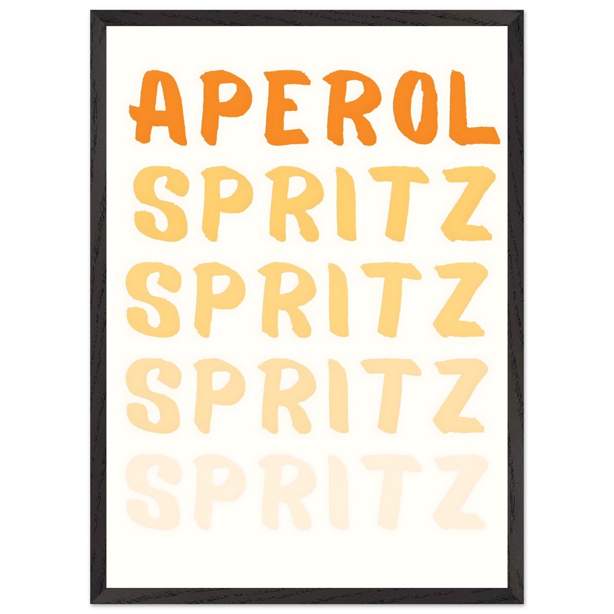 Artfulprints Poster met Lijst Aperol Spritz - Written  - 50x70 cm - Oranje