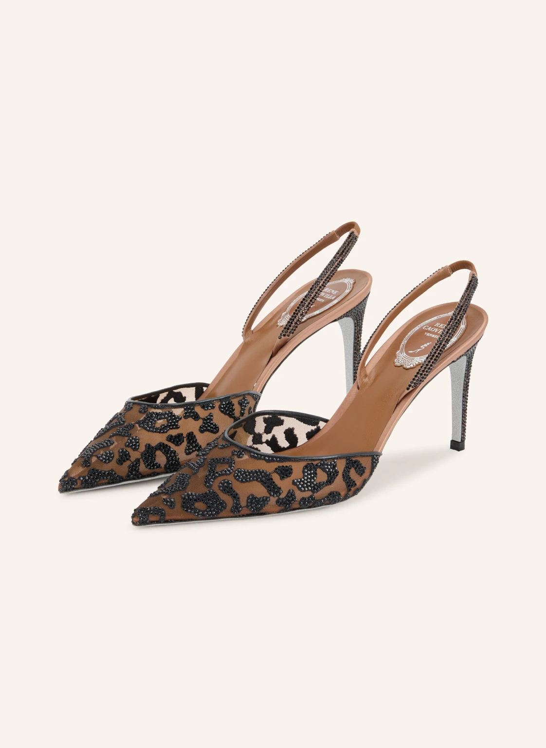 RENE CAOVILLA Slingpumps mit Schmucksteinen