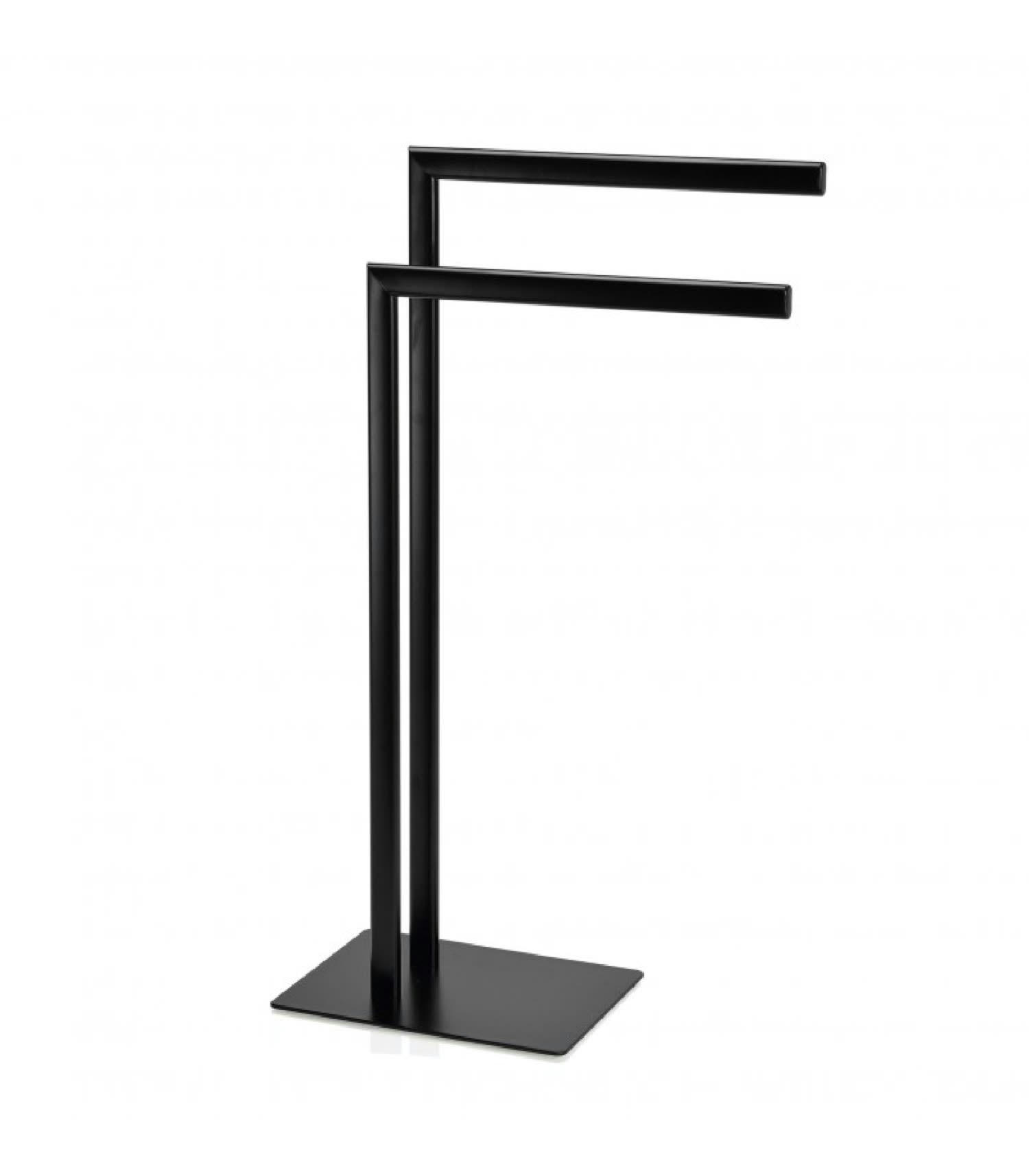 - Porte-serviettes à poser en métal noir H82cm