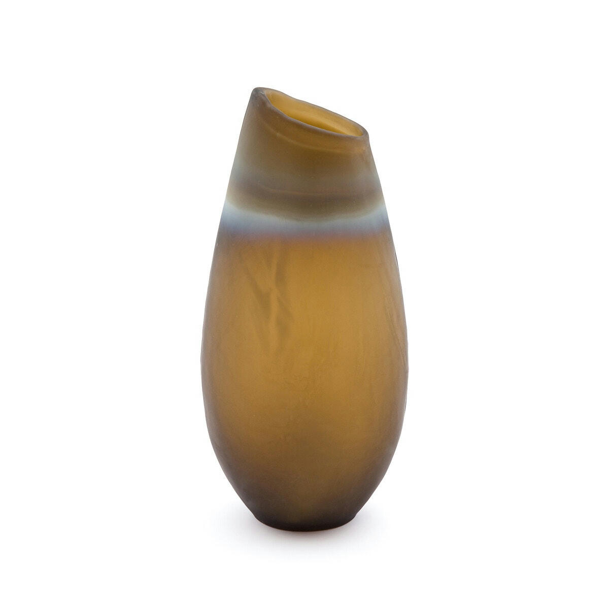 Vase en verre givré biseauté, Bosira
