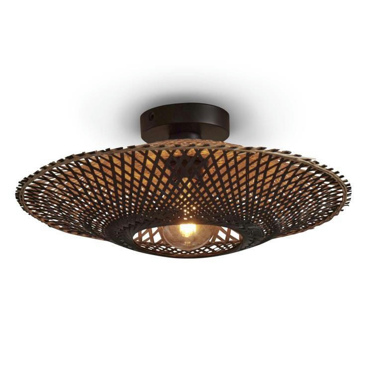 KALIMANTAN - Plafonnier bambou  noir/naturel, h. 12cm