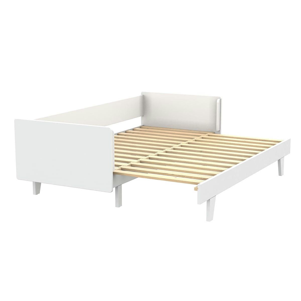 CAPRI - Lit gigogne 80x200 cm bois massif blanc