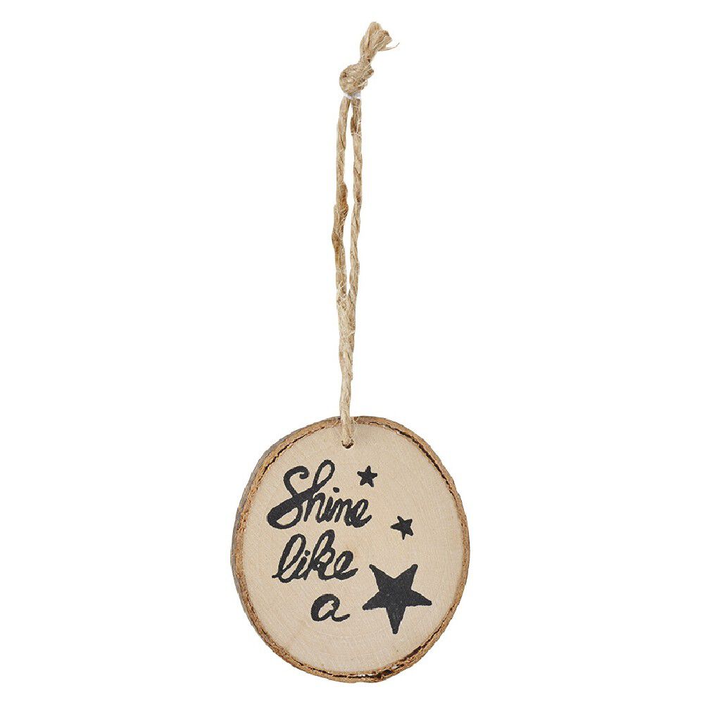 Suspension de No&euml;l mini rondin de bois