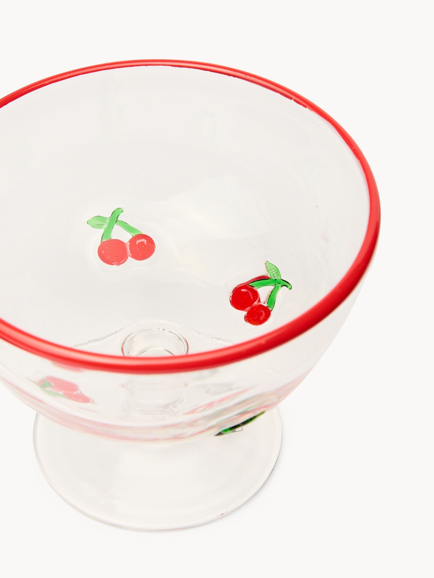 Coppetta in vetro motivo ciliegie - Prezzo di lancio