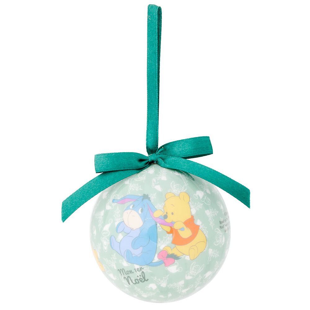 Boule Mon 1er No&euml;l Disney Winnie L'ourson vert clair Ø7,5cm