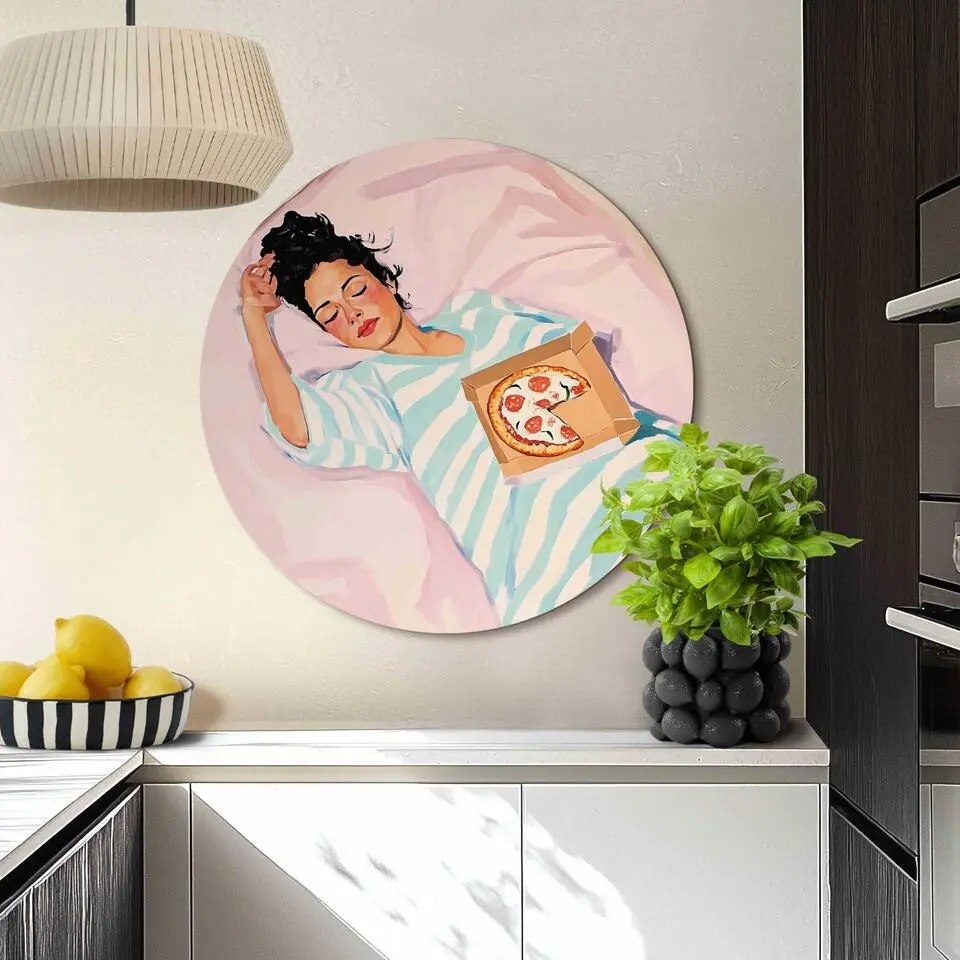 Glasschilderij After dinner dip - &Oslash; 70 - Roze