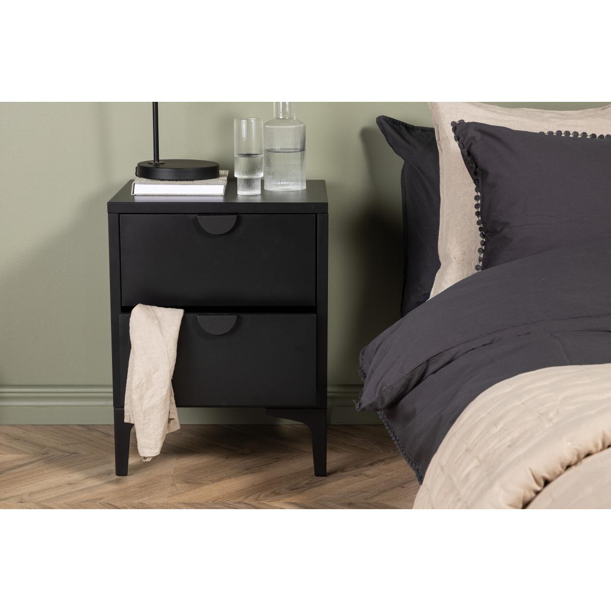 Svea - Salvo nachtkastje - 2 laden - zwart