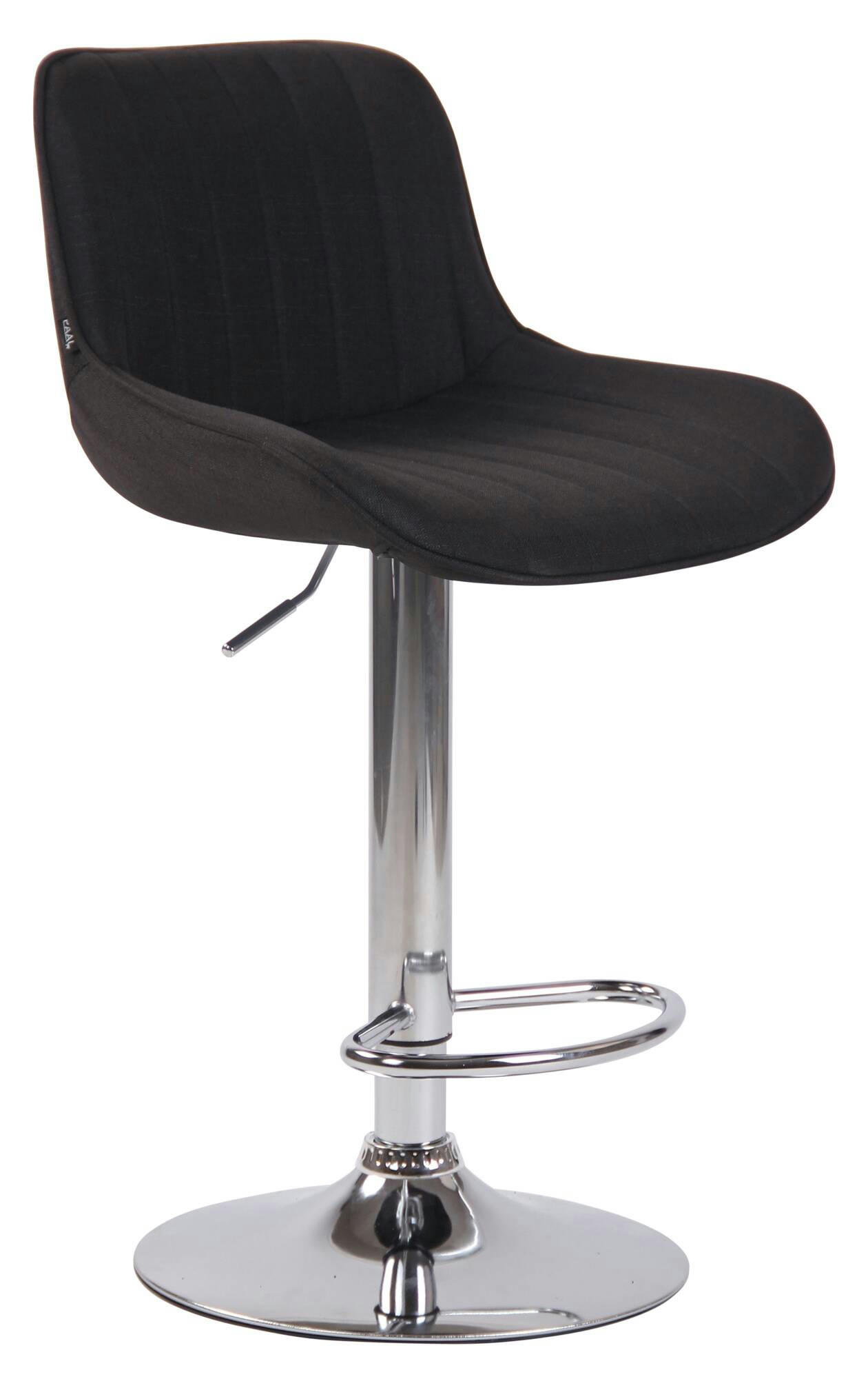 LENTINI - Lot de 2 Tabourets de bar réglable en tissu Noir