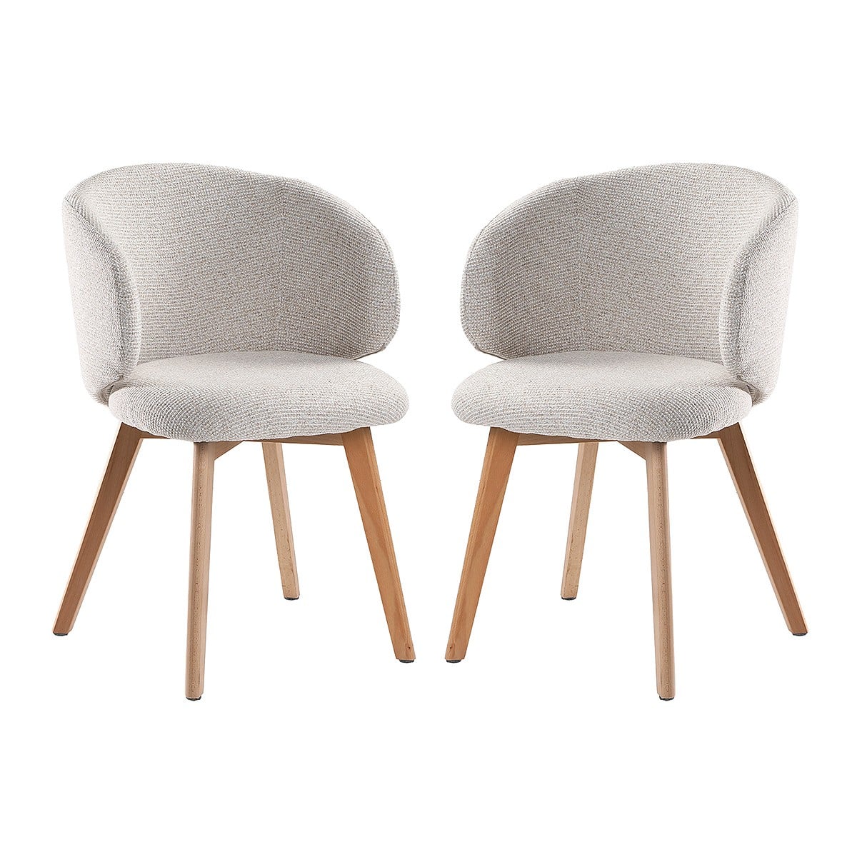 Calicosy - Stoelen set van 2 SOLÈNE - beige 60x55x79 cm