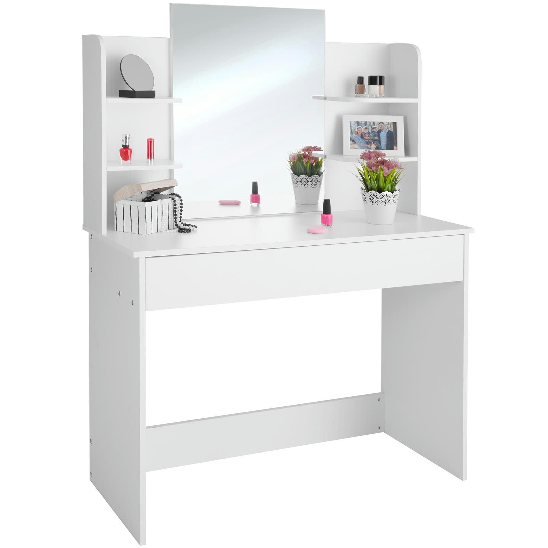 - Coiffeuse Table de maquillage au look moderne blanc