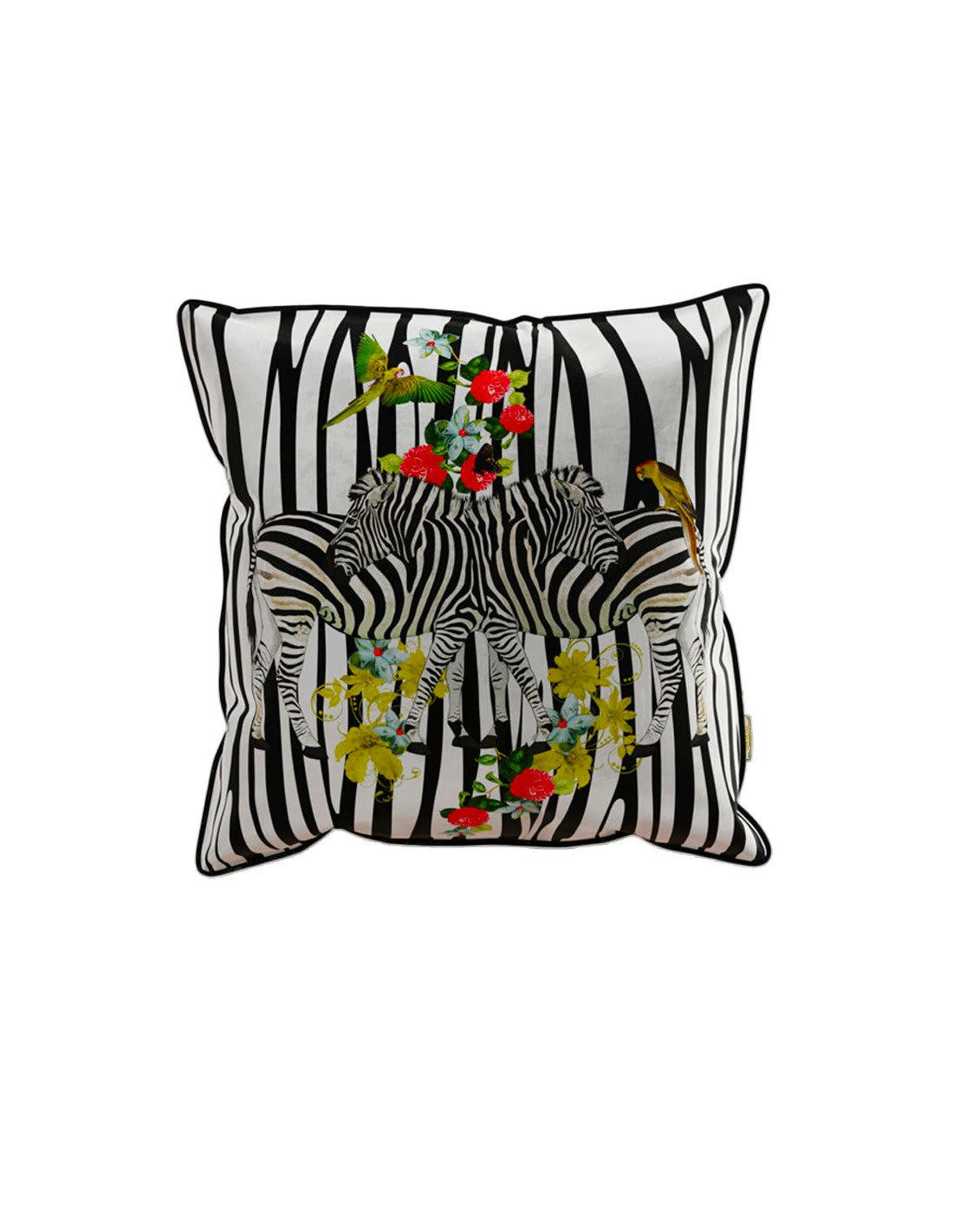 COUSSIN DÉCO - Coussin garni en velours imprimé Zèbre