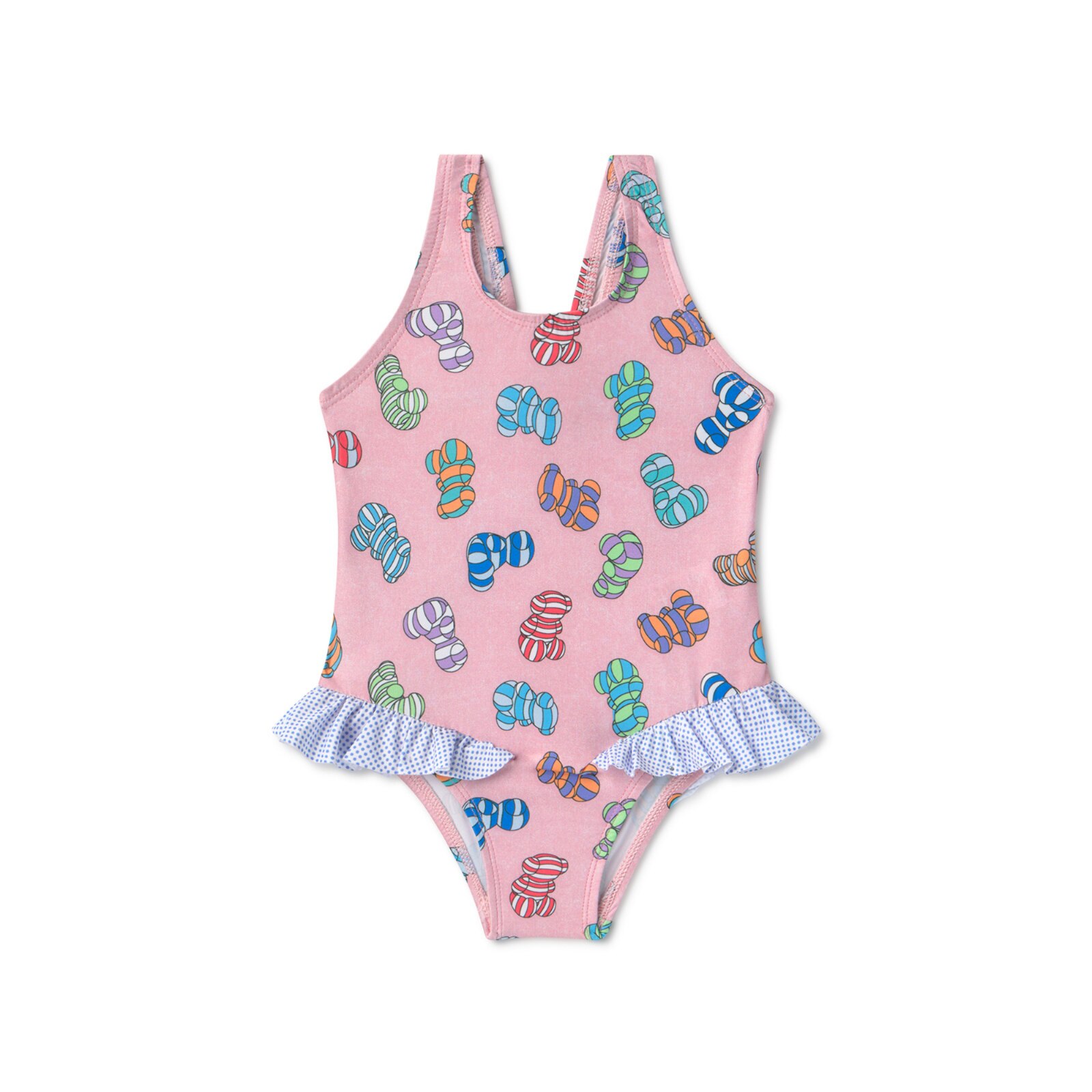 Bañador integral de niña Candy rosa