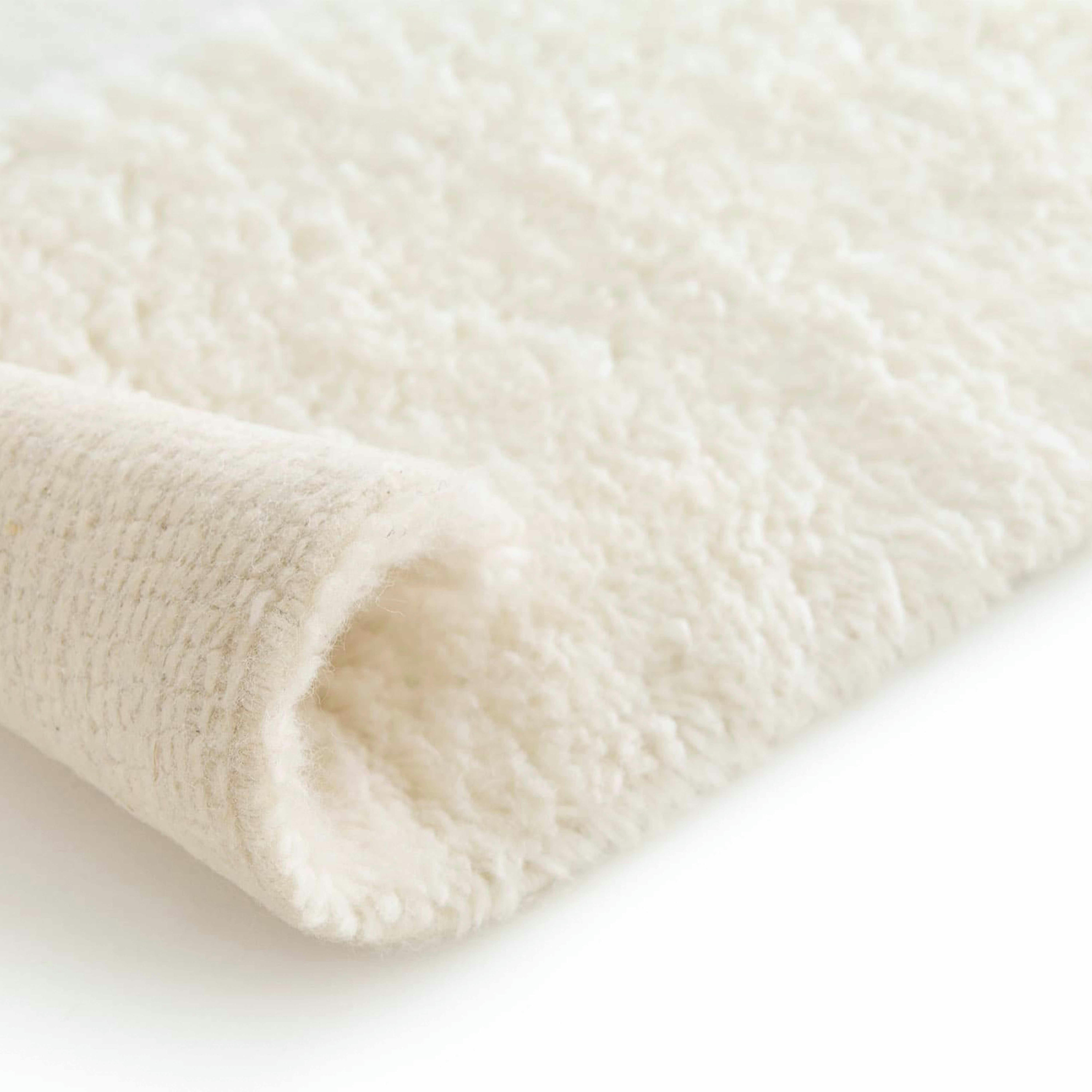 FELIPE - Tapis rectangulaire en laine à motif tissé main blanc 240 x 340 cm