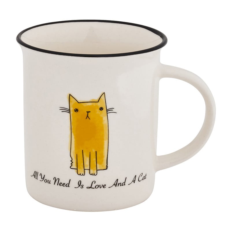 Mok kat met tekst - diverse kleuren - 300 ml