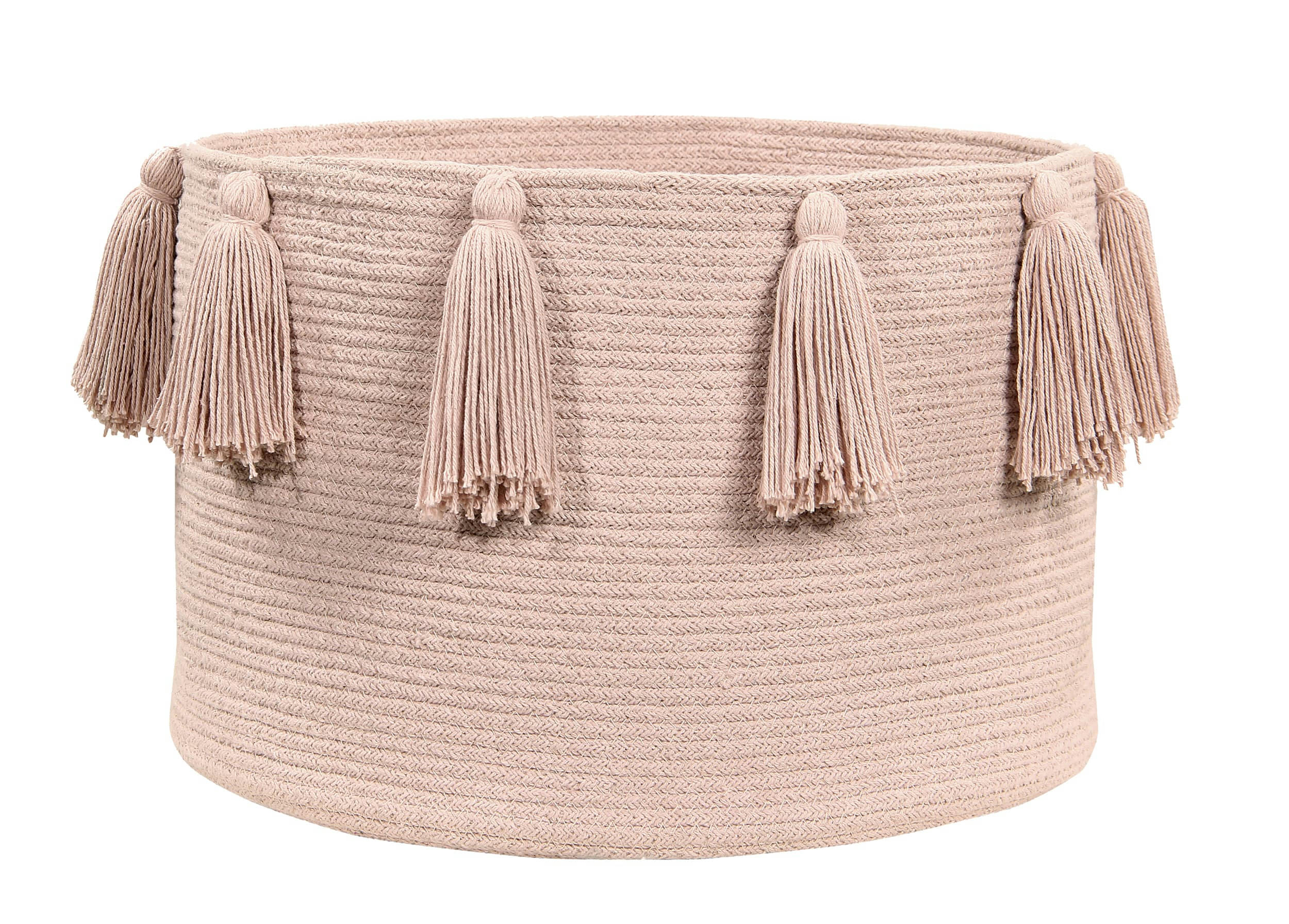 TASSELS - Corbeille en coton rose 30xØ45
