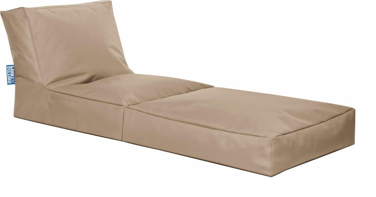 TWIST - Pouf extérieur uni kaki beige dépliable 70x80x90