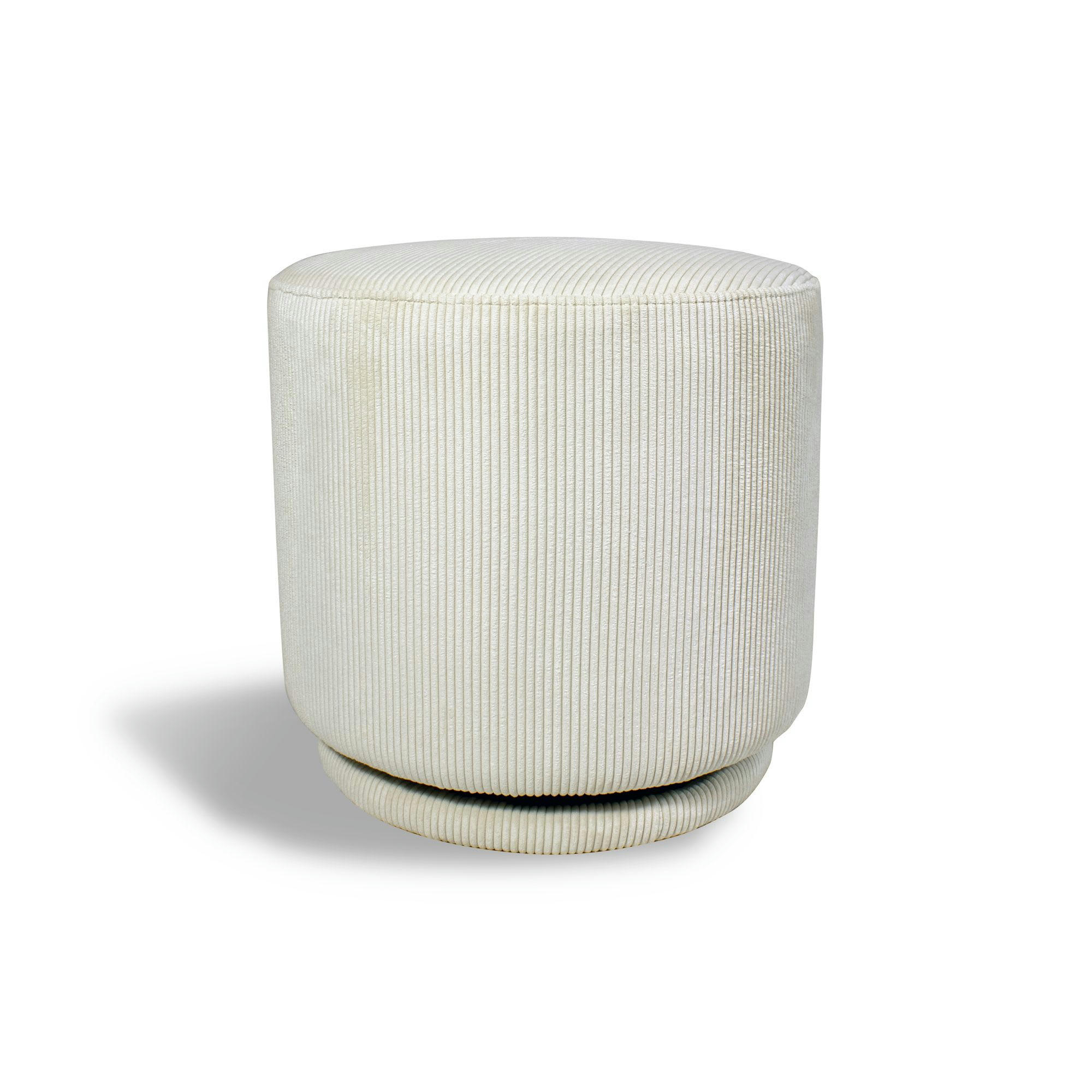 CASPER - Pouf pivotant en velours cotelé écru