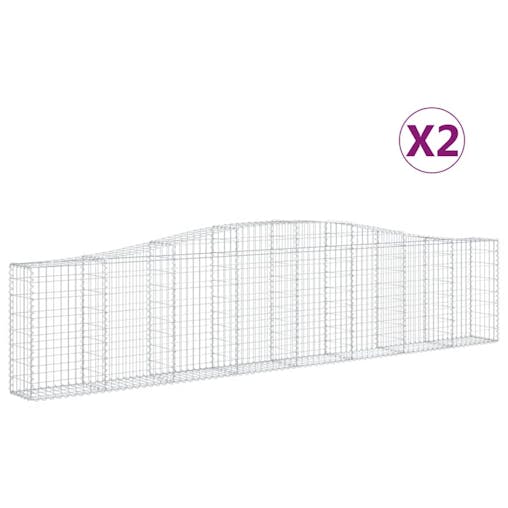 NNEVL Arched Gabion Baskets 2 pcs 400x30x80/100 cm Galvanised Iron