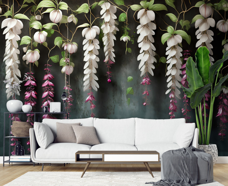 Feeby Fototapeta, Zwisające kwiaty wisteria 150x105