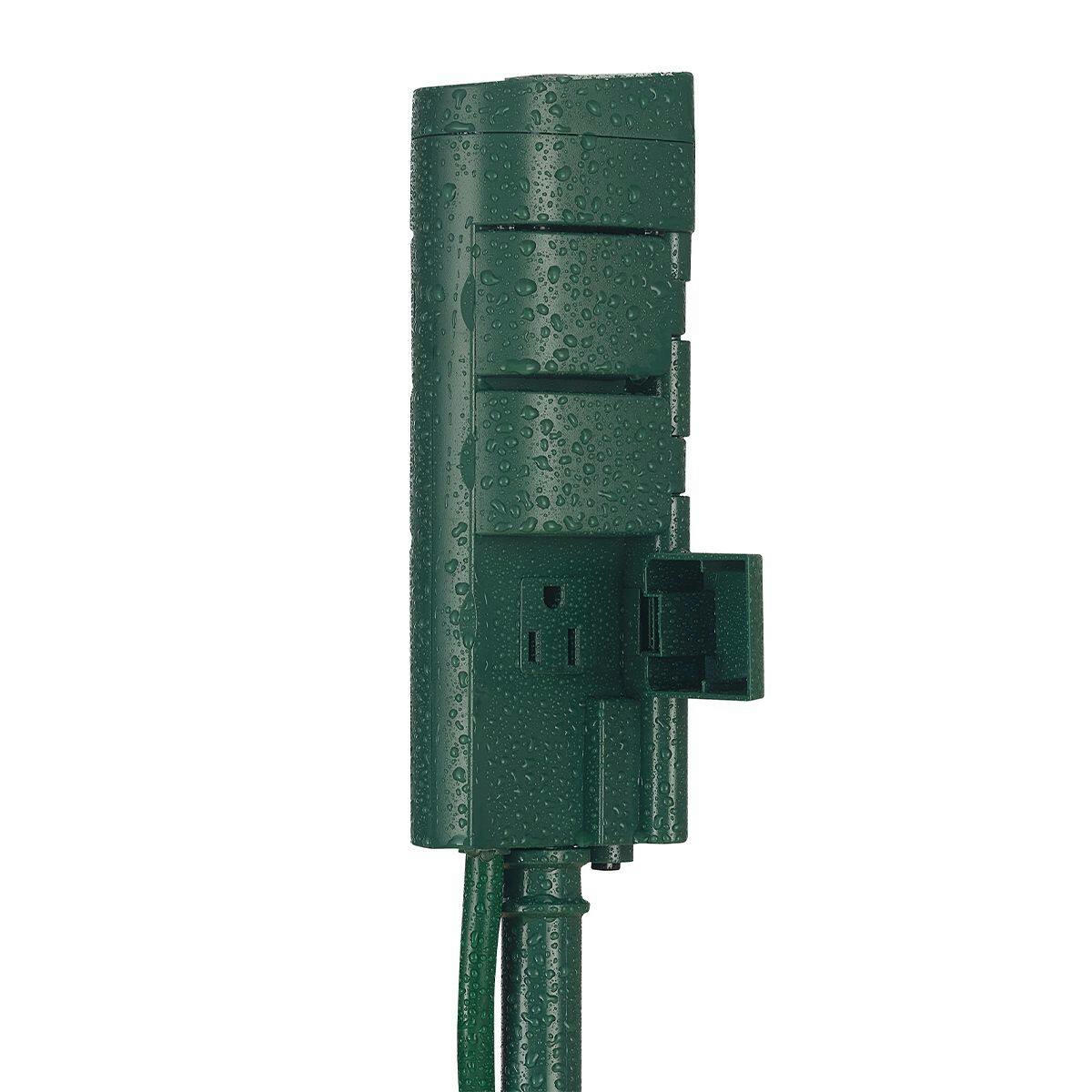Globe 6-Outlet Outdoor wifi Power Stake with 5-ft Cord, Compatible with Alexa and Google Assistant, Green