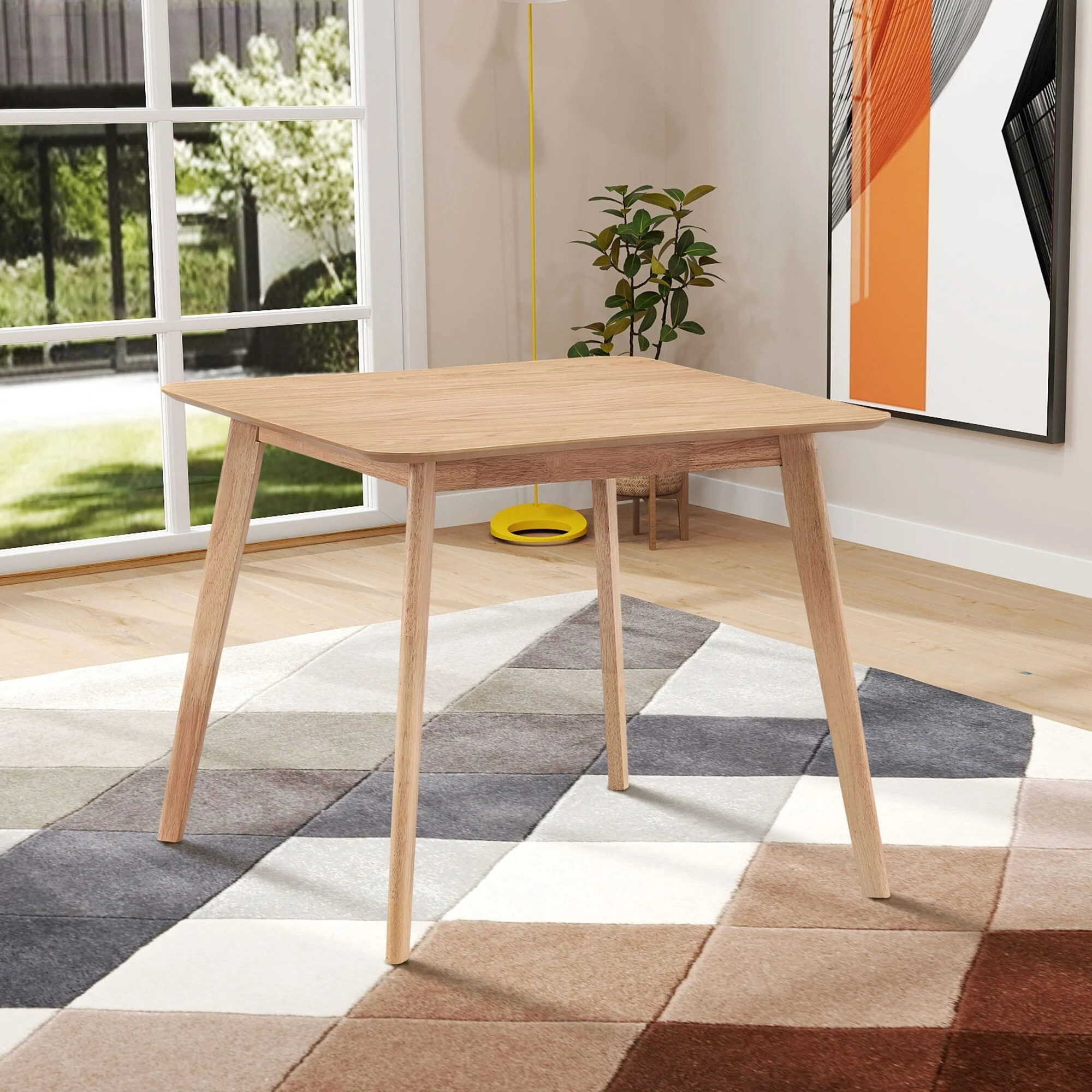 Modern 35.43 Dining Table, Square Wooden Table for 4 People for Living Room, Apartment, and Dining Room