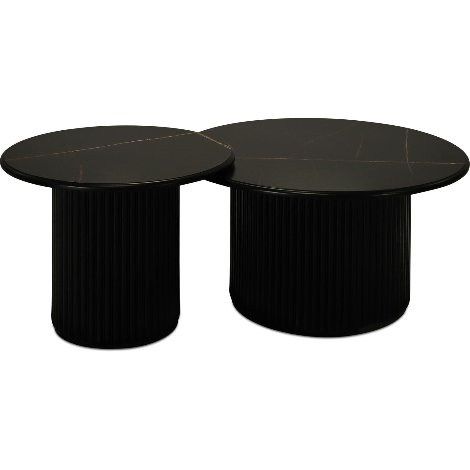 Furnhouse salontafel set Easy - Zwart - Ø 60/80 cm