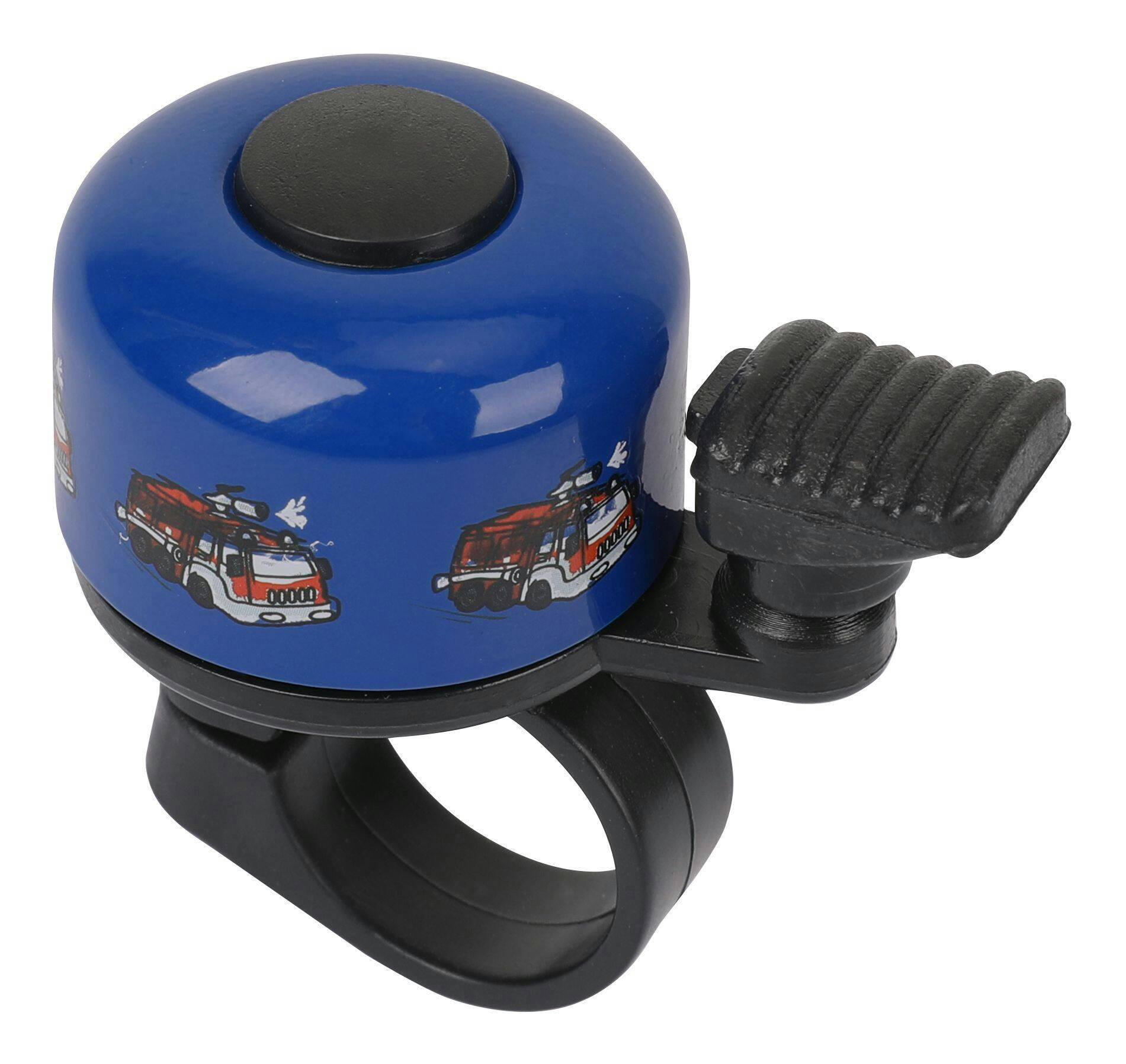 Supercycle Firetruck Kids' Handlebar Bike Bell For Bicycles, Trikes & Scooters, Loud Ring, Blue