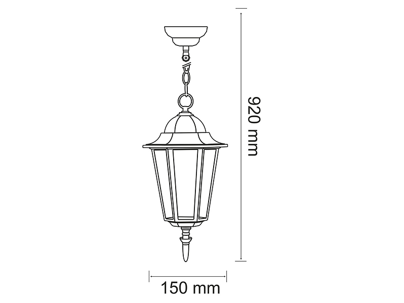 Lampa wisząca ogrodowa Liguria aluminiowa patynowa