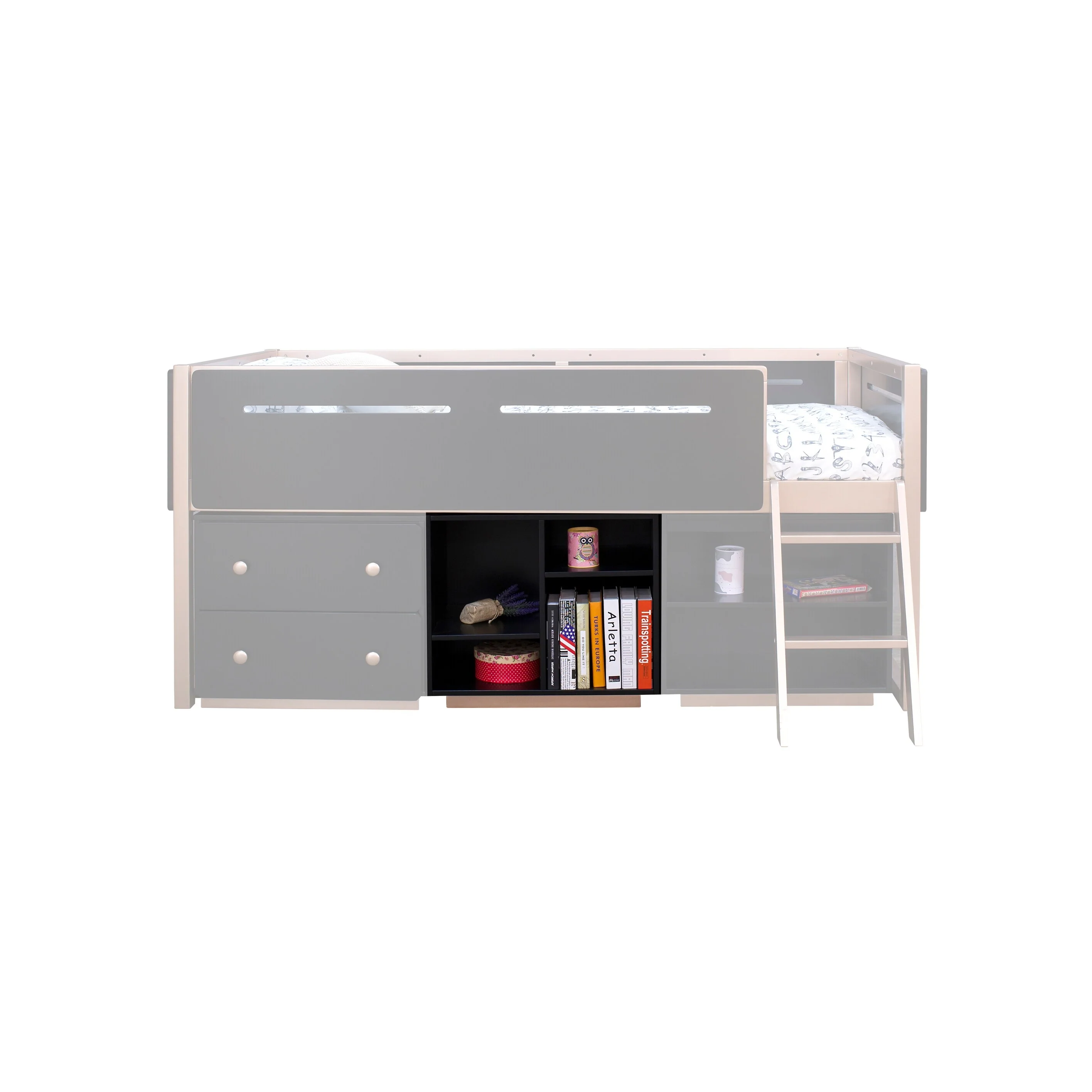 Vanessa Black&Gold Finish 2 Compartment Bookshelf