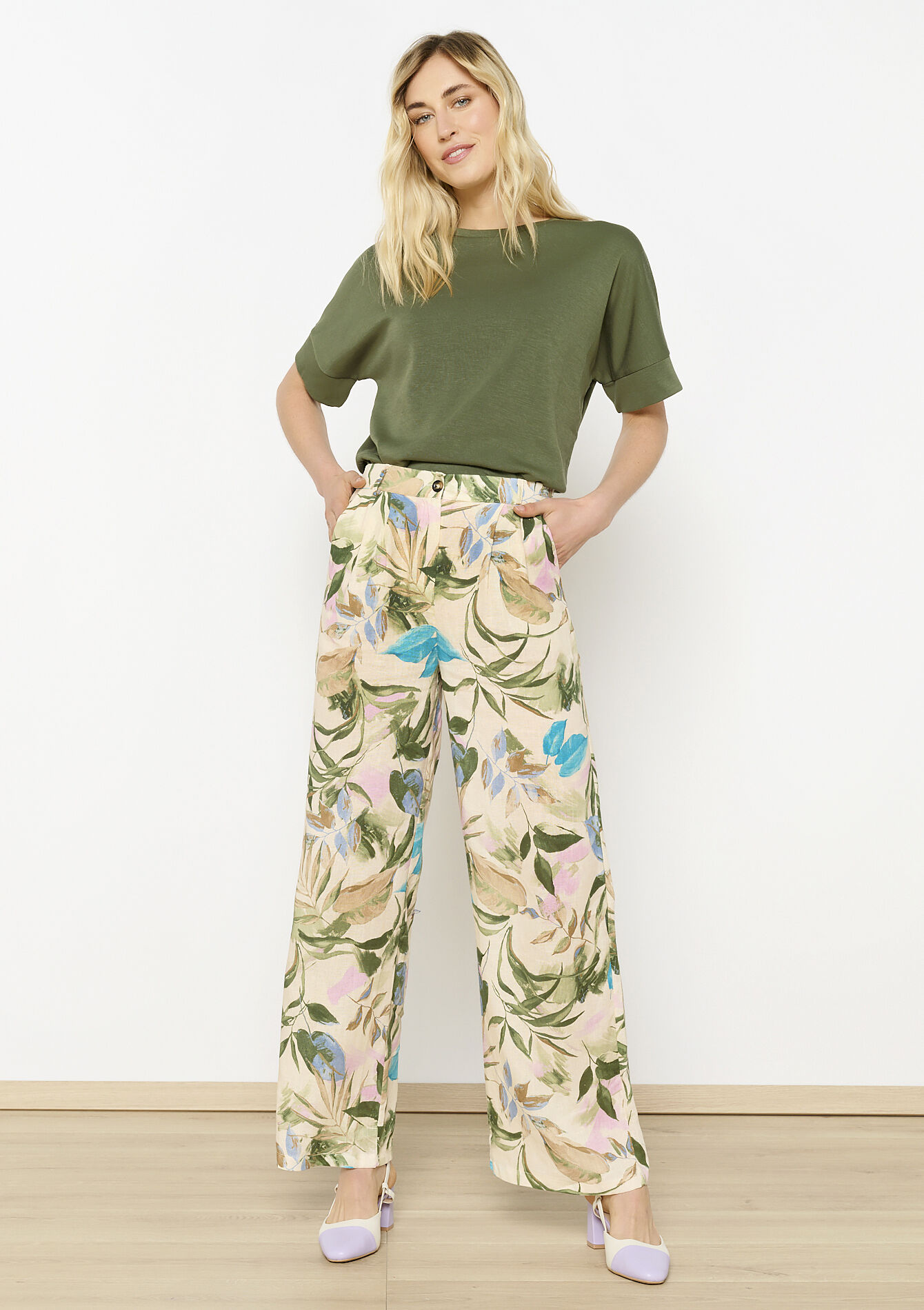 Wijde bedrukte broek