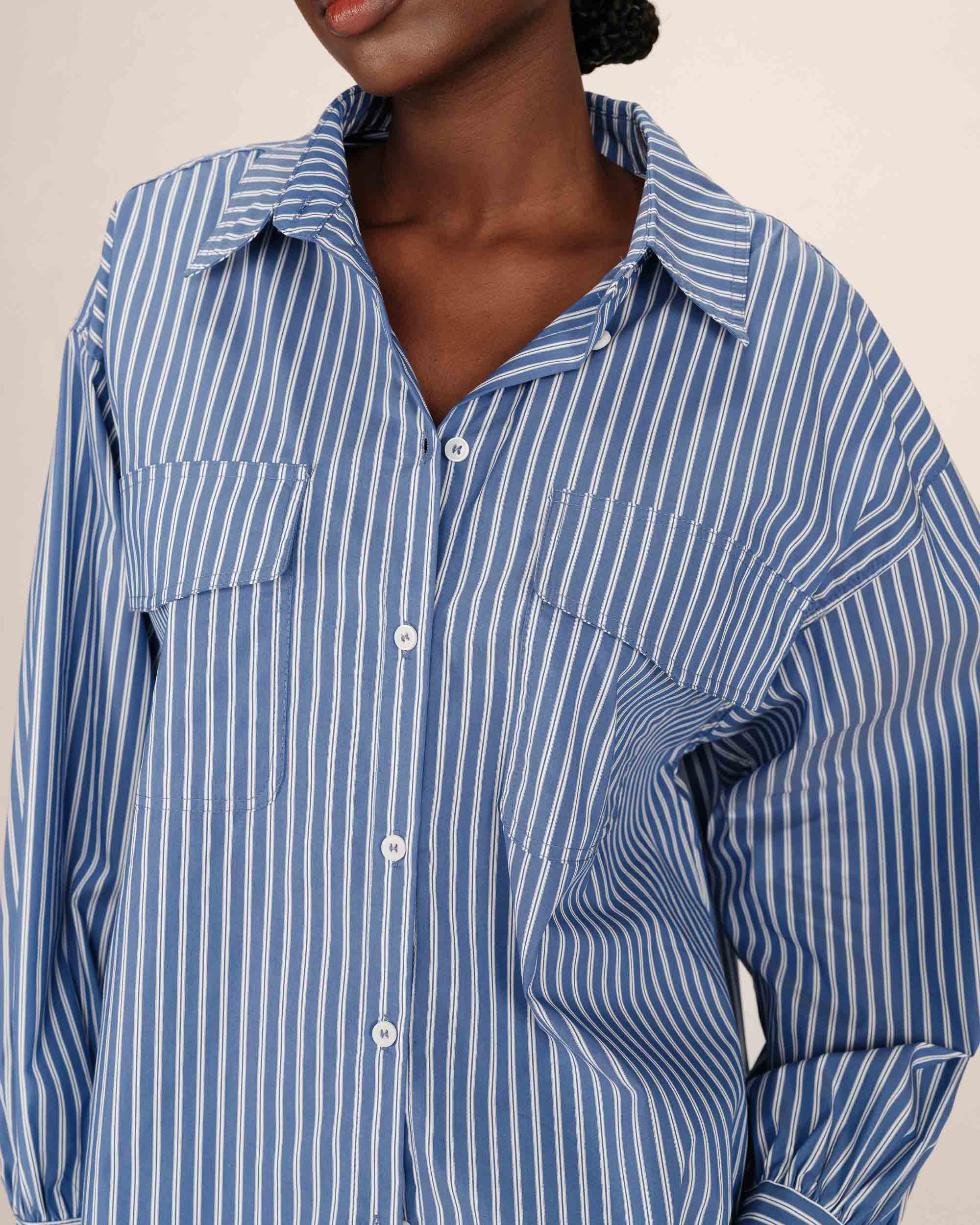Chemise a rayures bleu fossile Sorbet