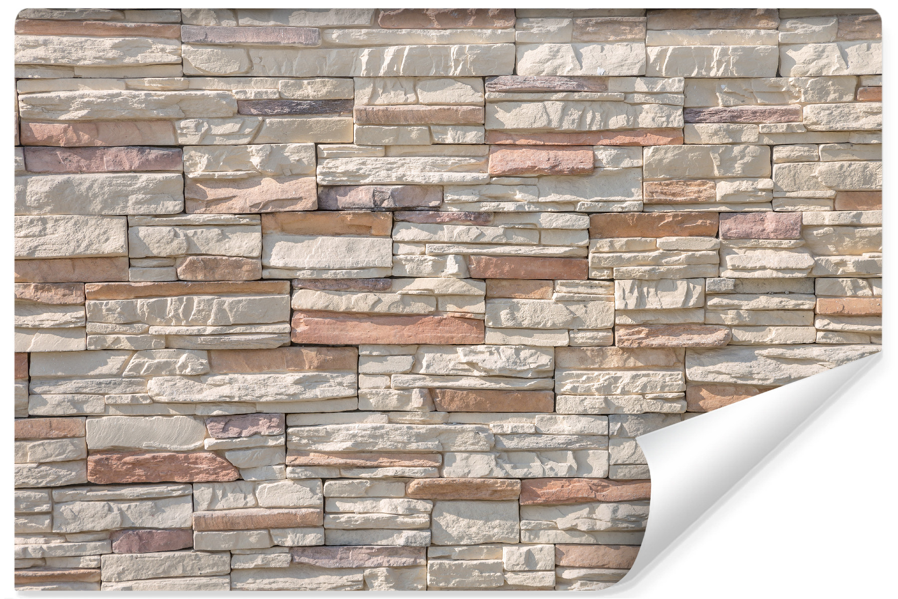 Fototapeta Ścienna Beżowy Kamień Łupek Efekt 3D 90x60cm