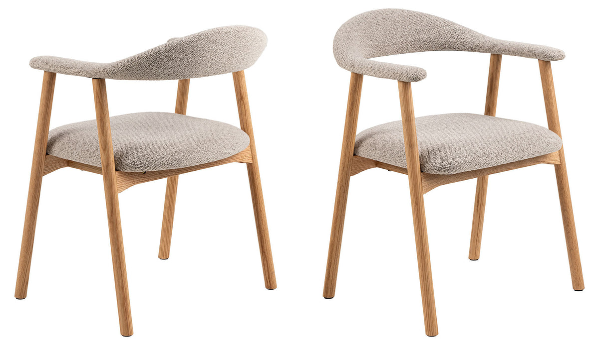Rebellenclub Eetkamerstoel Joren - Set van 2 - Beige Bouclé