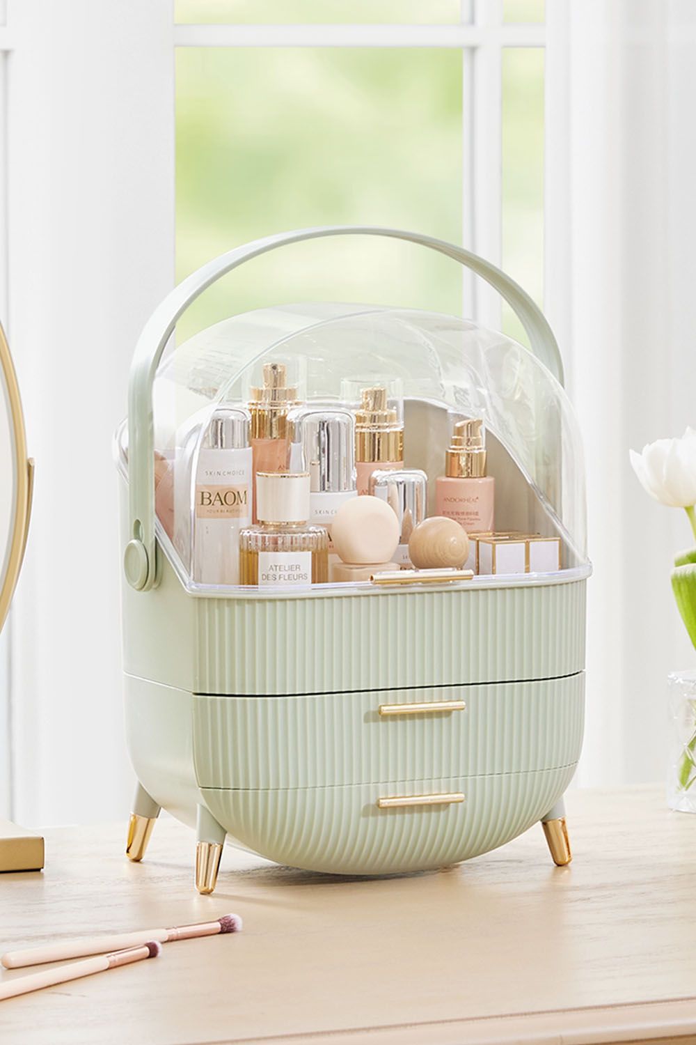 The hot sale Portable Waterproof Dustproof Bathroom Makeup Organizer