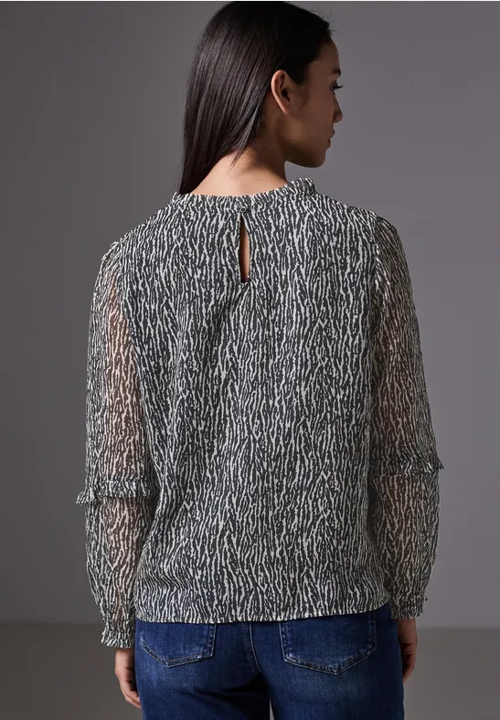 Chiffon-Tunika mit Rüschen