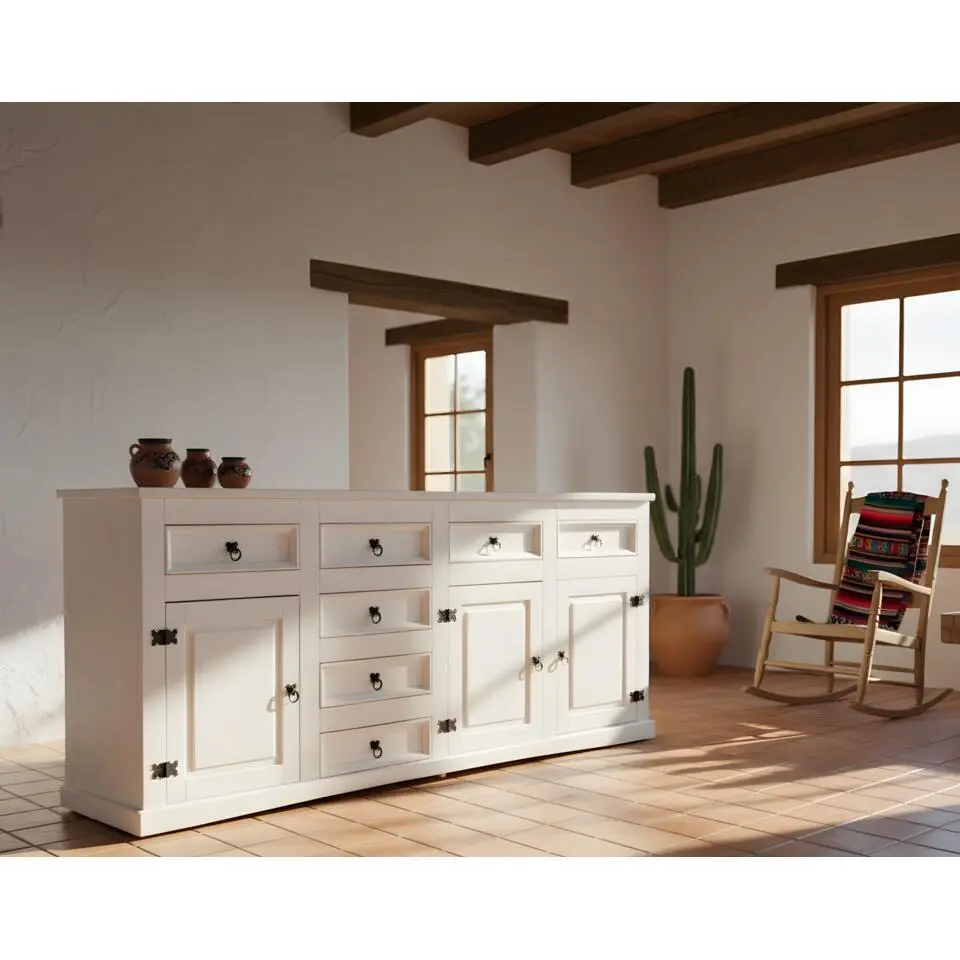 Hioshop Dressoir New Mexico wit 200cm