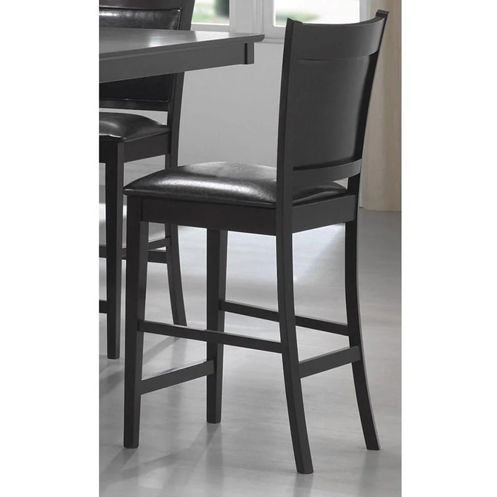 Set of 2 Counter-Height Chair in Black and Espresso