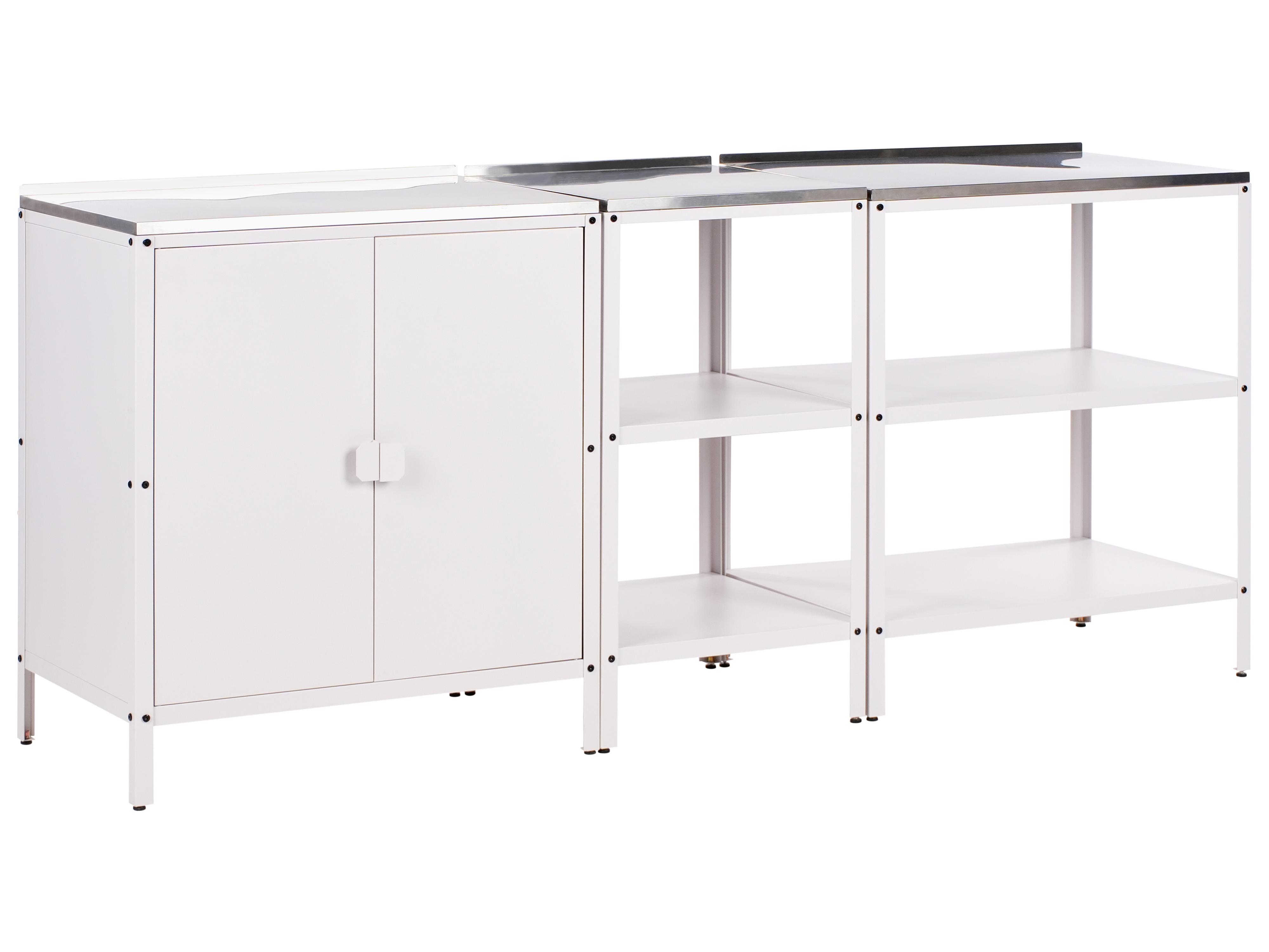 3 Piece Outdoor Kitchen Set VILAMA Metal White