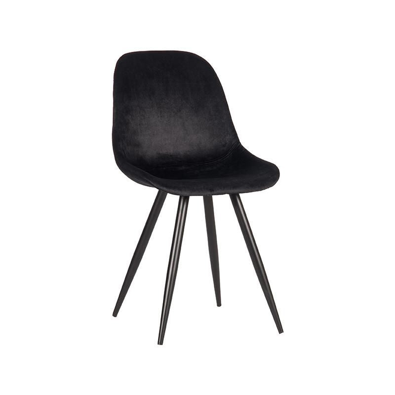 LABEL51 Eetkamerstoel Capri - Zwart Velvet - Set van 2