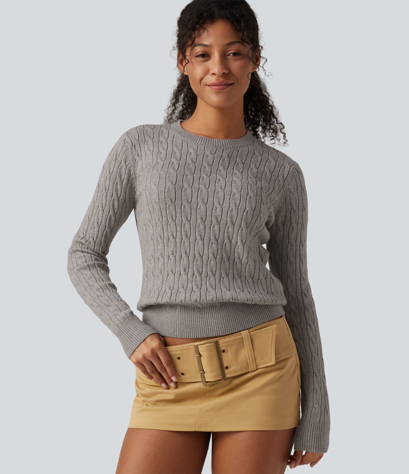 Pull de bureau à encolure arrondie et manches longues