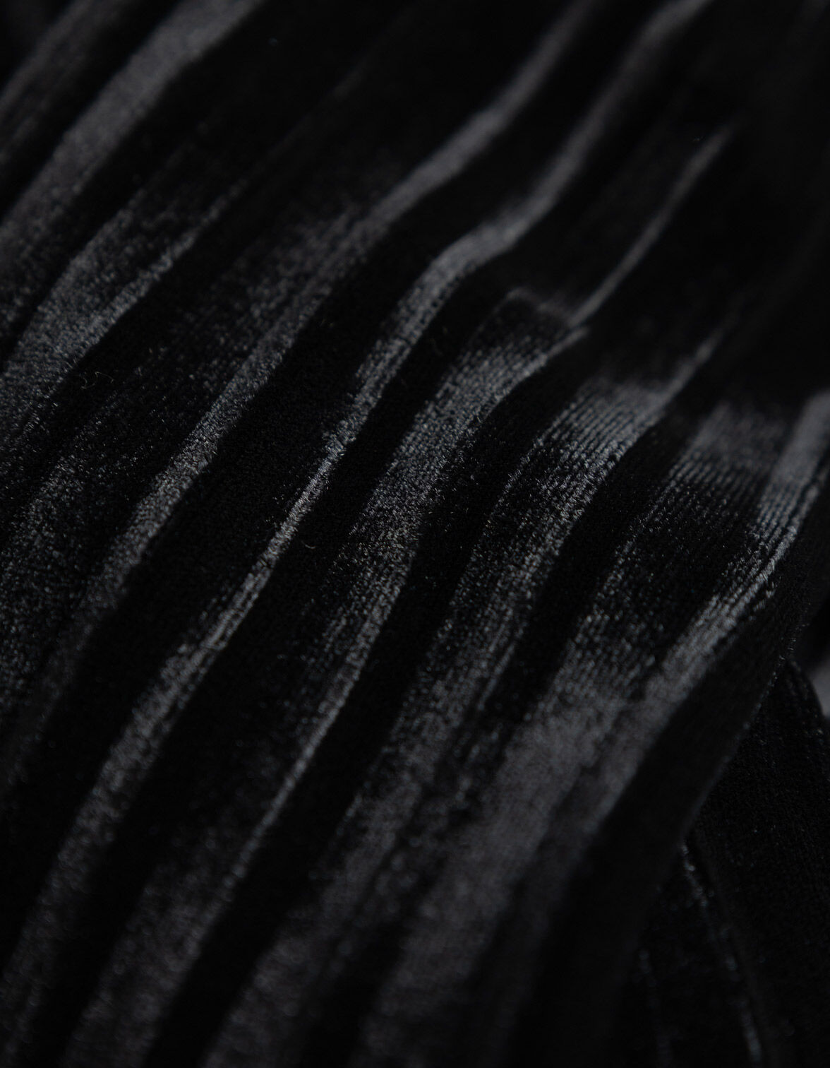 Body noir maille velours plissée Femme