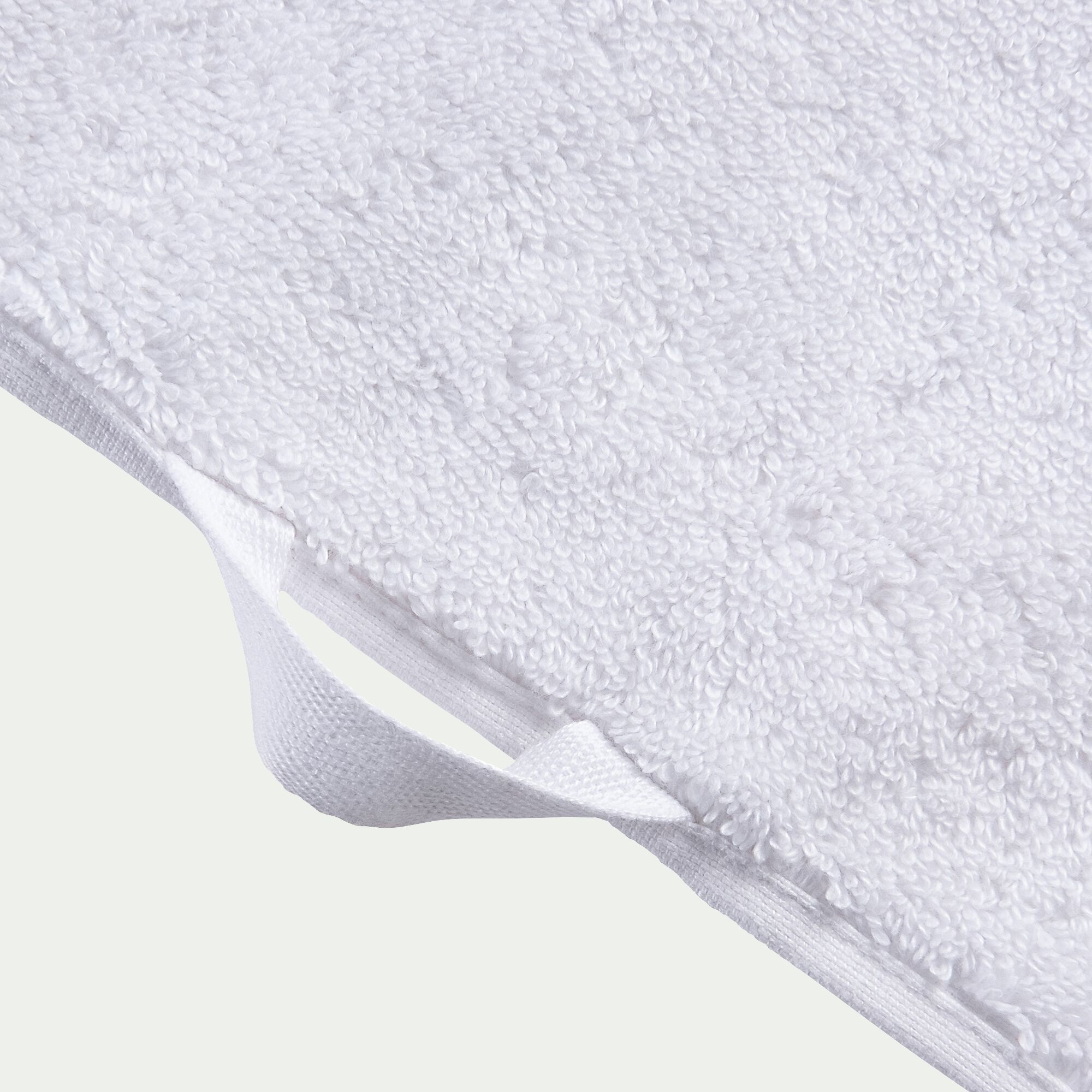 RIVIERA - Serviette de toilette qualité hôtelière en coton - blanc 50x100cm