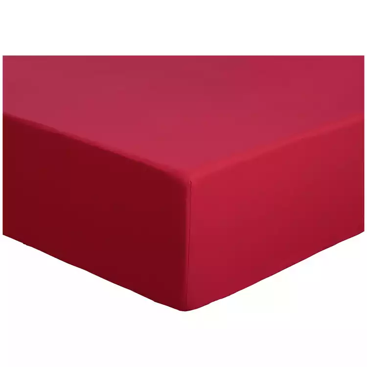 Habitat Easycare Plain Red Fitted Sheet - Single