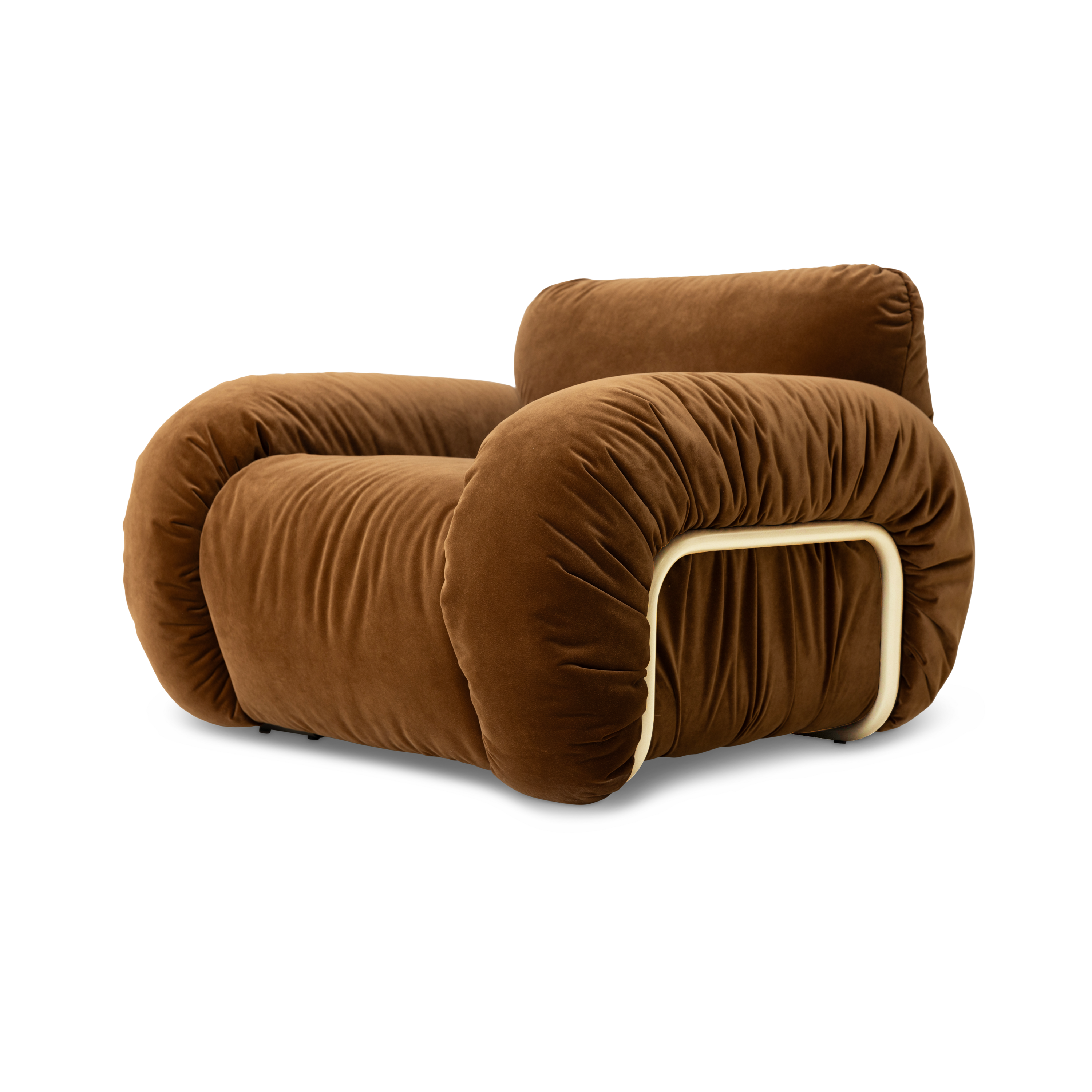 HKliving Arc Lounge Fauteuil Royal Velvet - Caramel