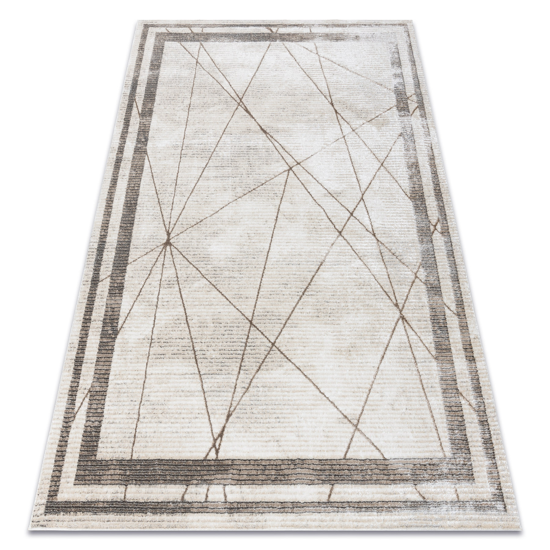 Dywan BLISS Z201AZ128 krem / beż - Ramka, geometryczny, 80x150 cm