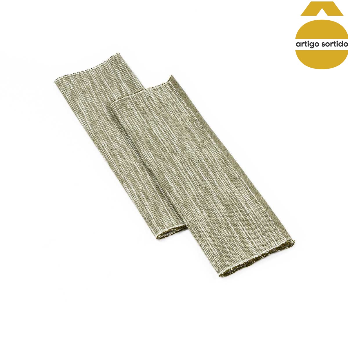 Conjunto de 2 individuais de mesa CARAVANE verde em algodão