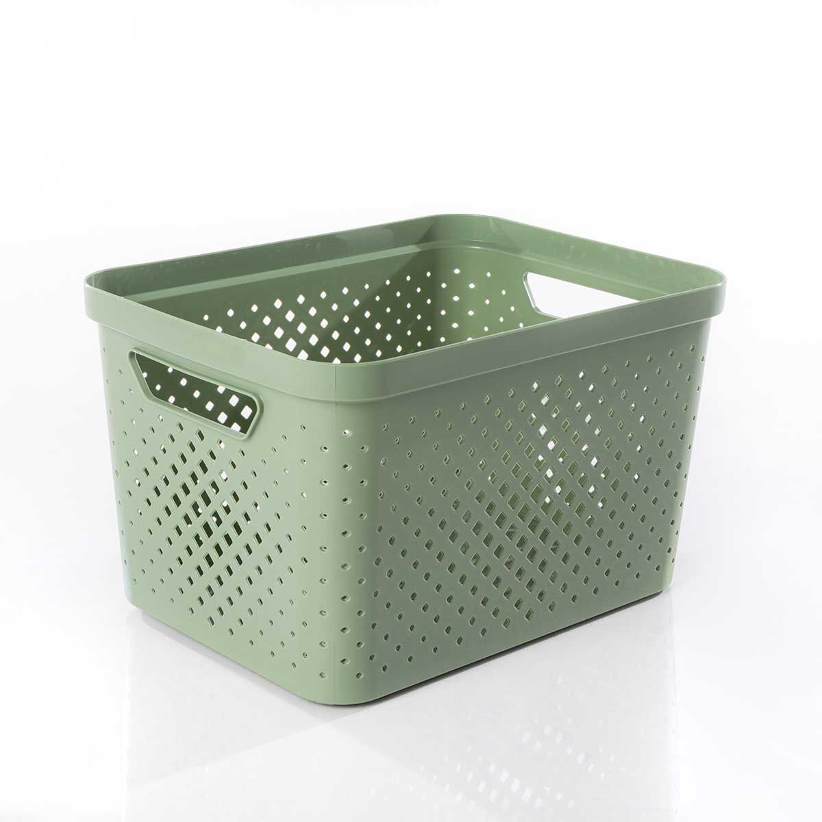 Cesto de arrumação PIXEL verde 16l